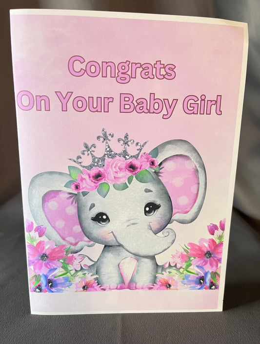Congrats on your baby girl card